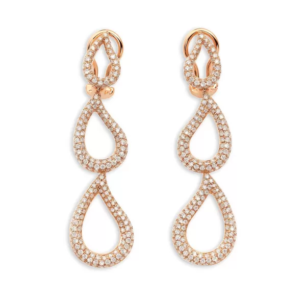 Outlet Ear Clips, Rose Gold - Lacrima Earrings