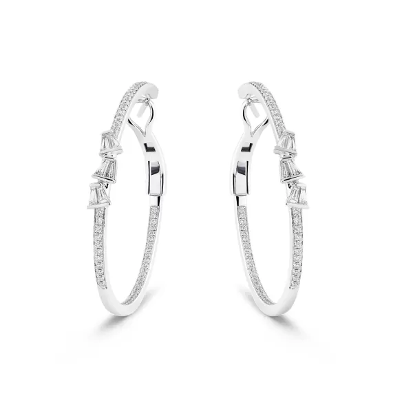 Hot Earrings, White Gold - Rock Diamonds Earrings