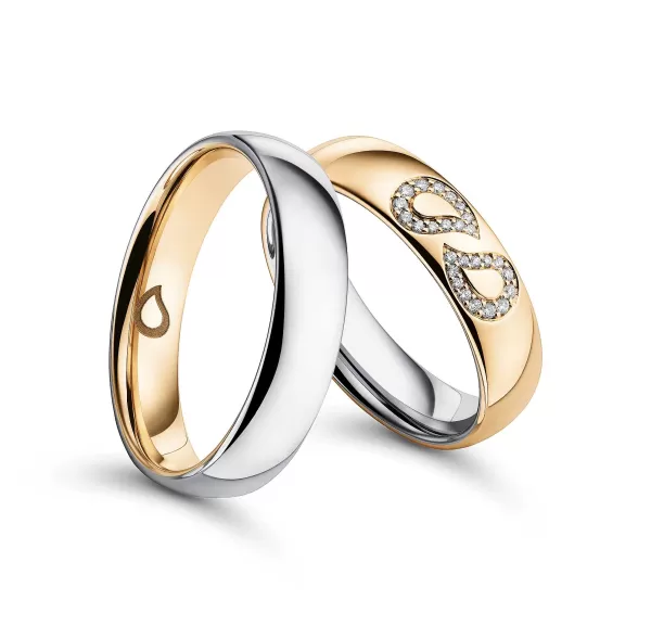 Sale Wedding Ring, Bicolour - Lacrima Rings